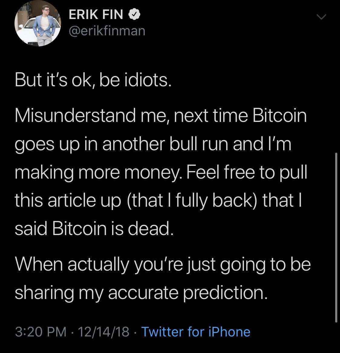 Erik Fin On Twitter Literally Predicts What The Uninformed Haters - 