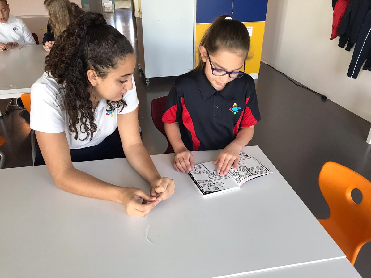 GWASinnovation's tweet photo. G9 students reading with their G3 buddies at @GWASwitzerland. We love working with you! #GWAinspire https://t.co/ve3srb7xae