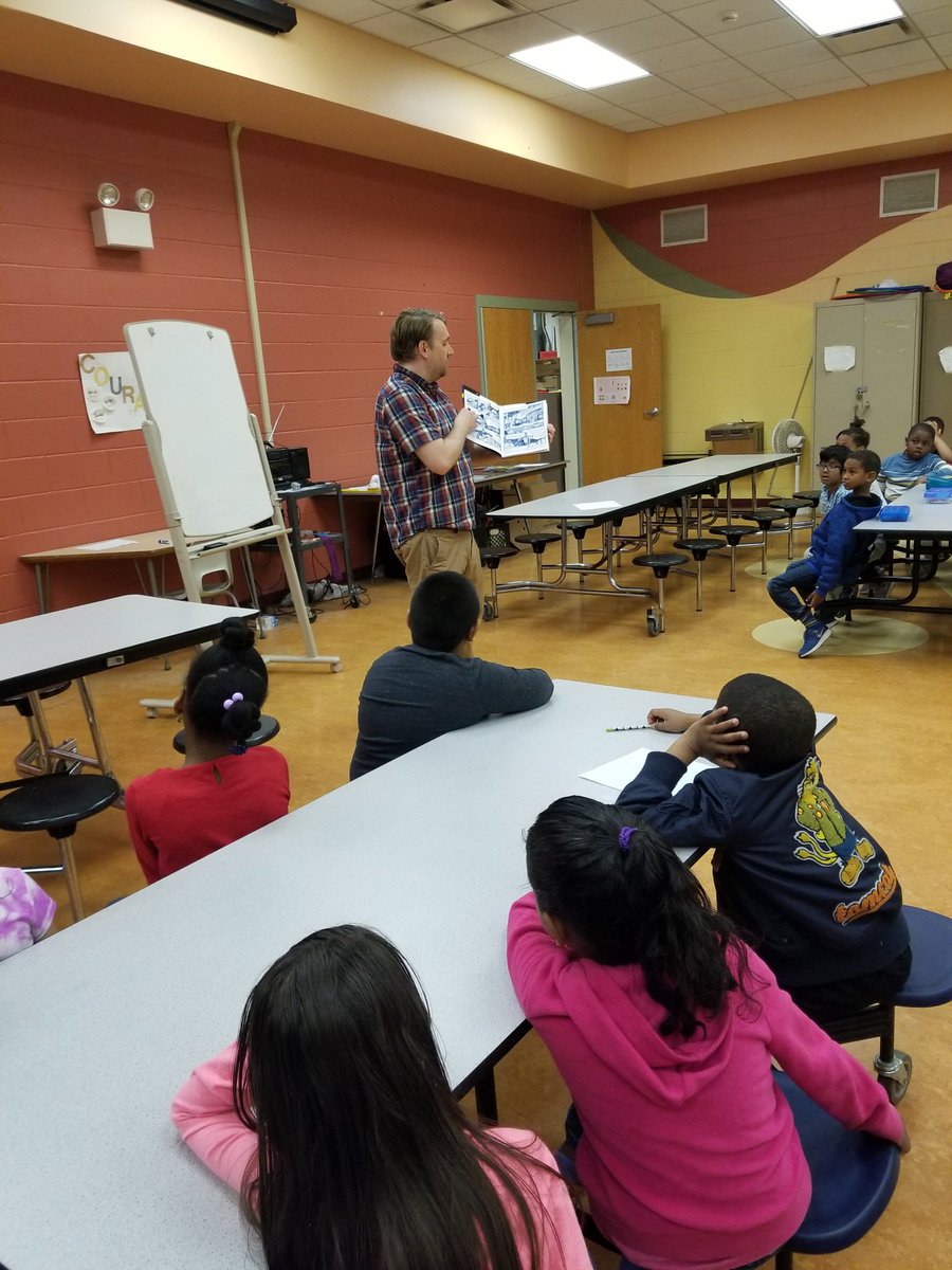 ClarisseKaufman's tweet photo. My 2nd graders love author visits at King!
#letsdrawmonsters
#NeilNumberman
#Elemscsd https://t.co/BYuE2Rx0Gw