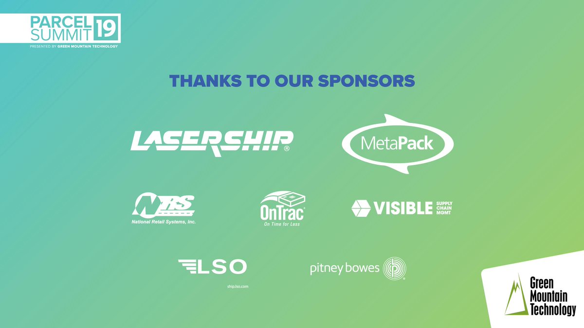 GreenMtnTech's tweet photo. A big shout out to all the #ParcelSummit19 sponsors! https://t.co/PtS0w1GPFx