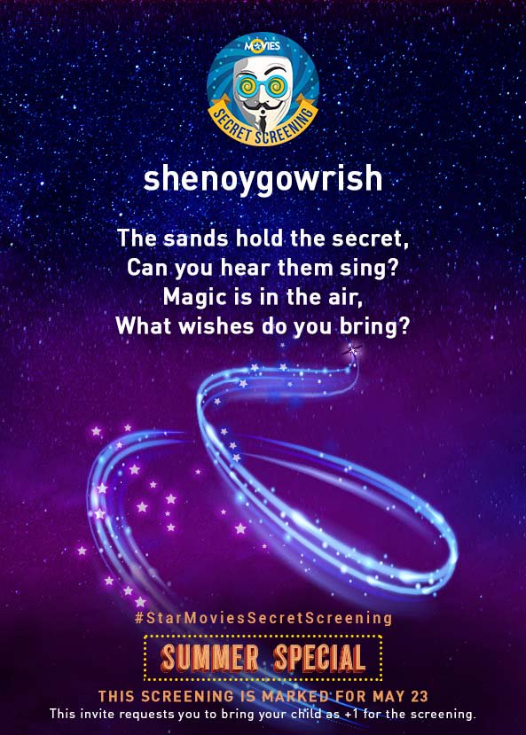 shenoygowrish's tweet photo. my three wishes
-  Unlimited food 🍕
-  Free World tour 🌏
-  Peace of mind 😇
#StarMoviesSecretScreening
#SecretKeepers @StarMoviesIndia https://t.co/i9UoSzz4mL