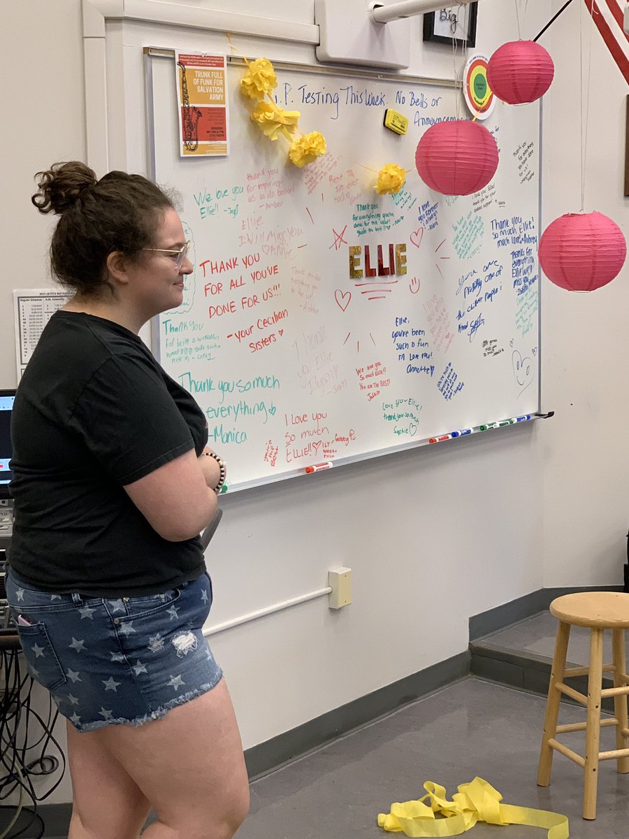STCEChoirs's tweet photo. Today Cecilian Choir shows their appreciation to Ellie Armstrong. She has been a wonderful TA this year and she will be missed! @StCharlesD303 @StCharlesEast  @elliearmstrongg https://t.co/UGE3ZU3qBS