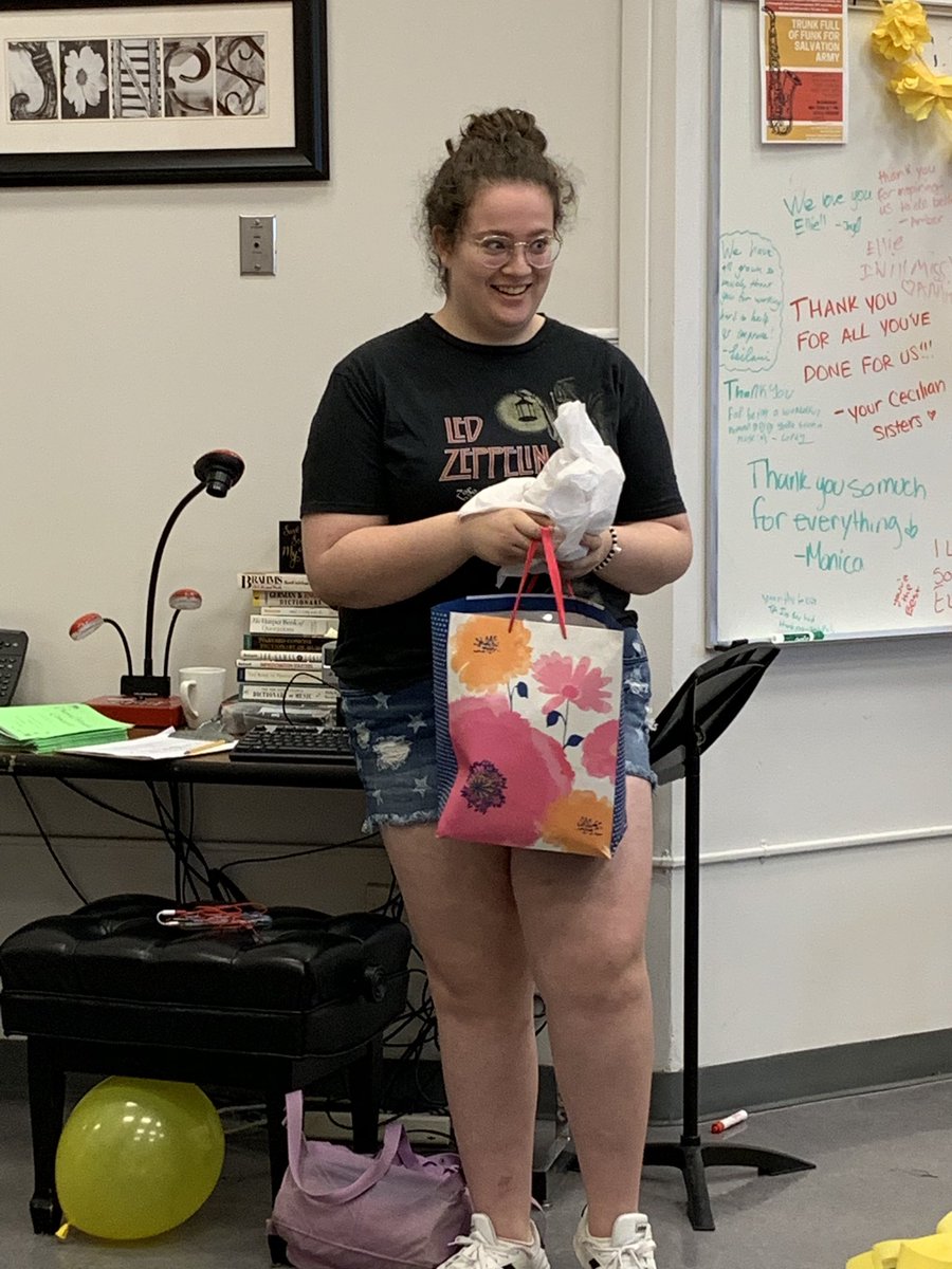 STCEChoirs's tweet photo. Today Cecilian Choir shows their appreciation to Ellie Armstrong. She has been a wonderful TA this year and she will be missed! @StCharlesD303 @StCharlesEast  @elliearmstrongg https://t.co/UGE3ZU3qBS