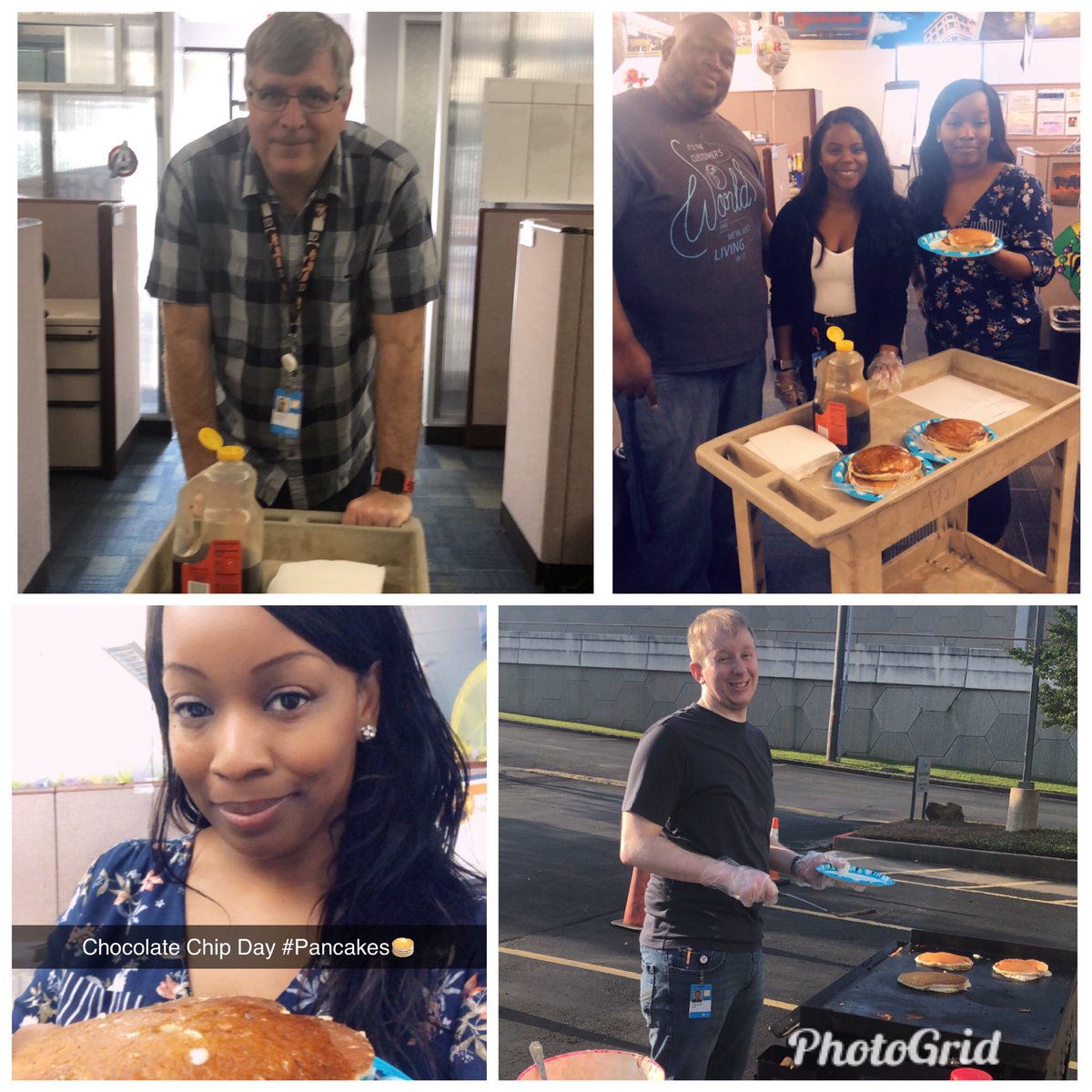 Did someone say chocolate chips? #ChocolateChipDay #Pancakes🥞 #FunAtWork #Rontourage <a href="/CJLaBoard/">Carolina Texan</a> <a href="/ATXTeamStorm/">Shaneka Clark</a> <a href="/ebaughlers/">Ebaughlers</a> @ATXTheOffice <a href="/joe_farrell21/">Joe Farrell</a> <a href="/mrsherd2015/">Betsy McGrath-Herd</a>