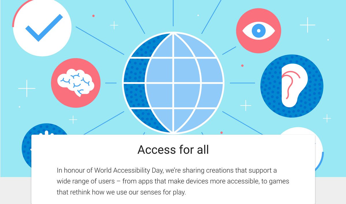 assistivetechco's tweet image. Did you know that today is World Accessibility Day ?
@googleaccess have put together some useful links bit.ly/2LKKd9v that increase accessibilty #accessibility #assistivetechnolgy #makingthingspossible #AssistiveTech