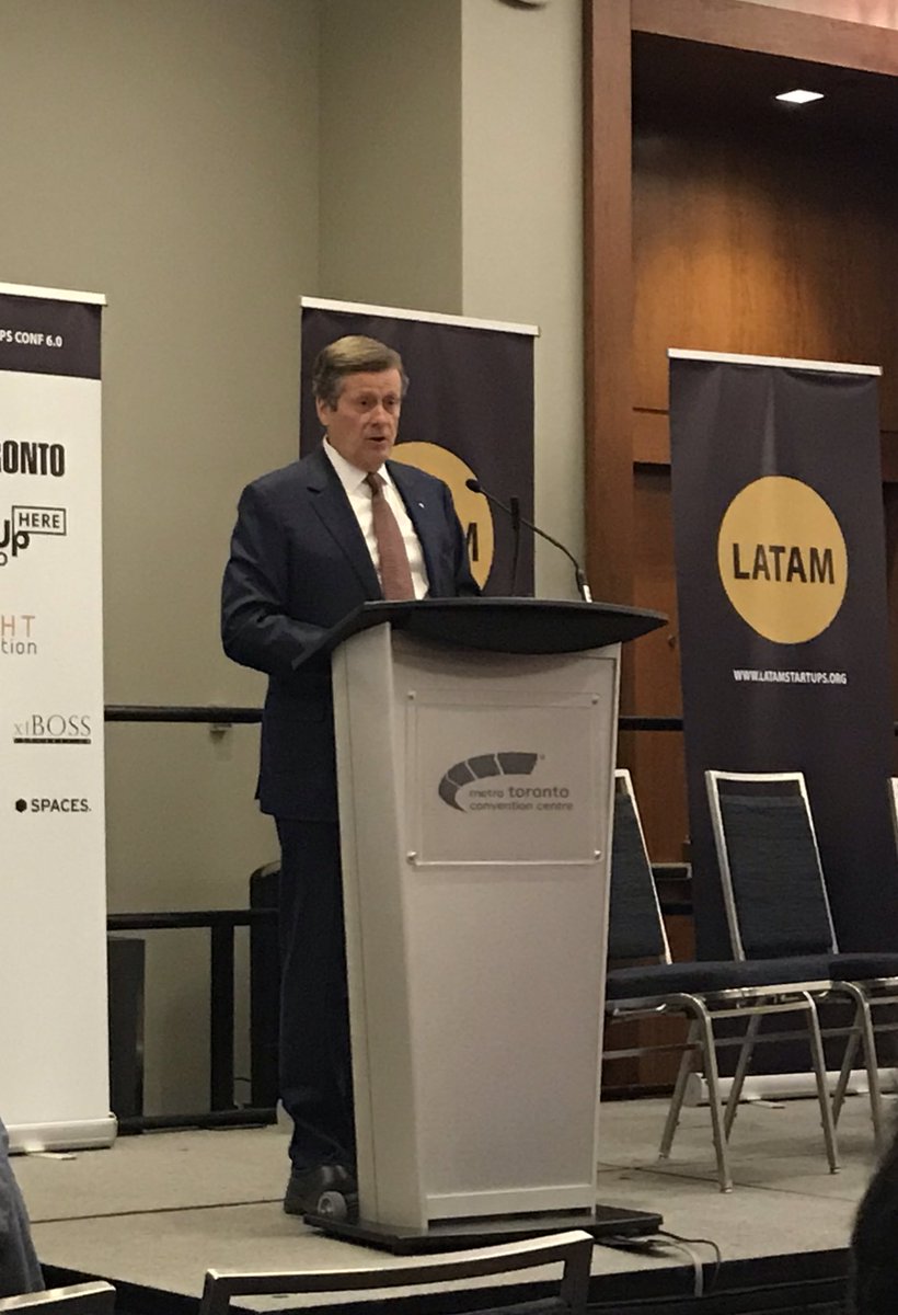 Rabiazamir's tweet photo. Fortunate to partake in the warming presentation by @JohnTory and many others at the #LatAmStartups Conference 6.0 , great to see young tech savvy entrepreneurs get together https://t.co/O4WmZKvrnp