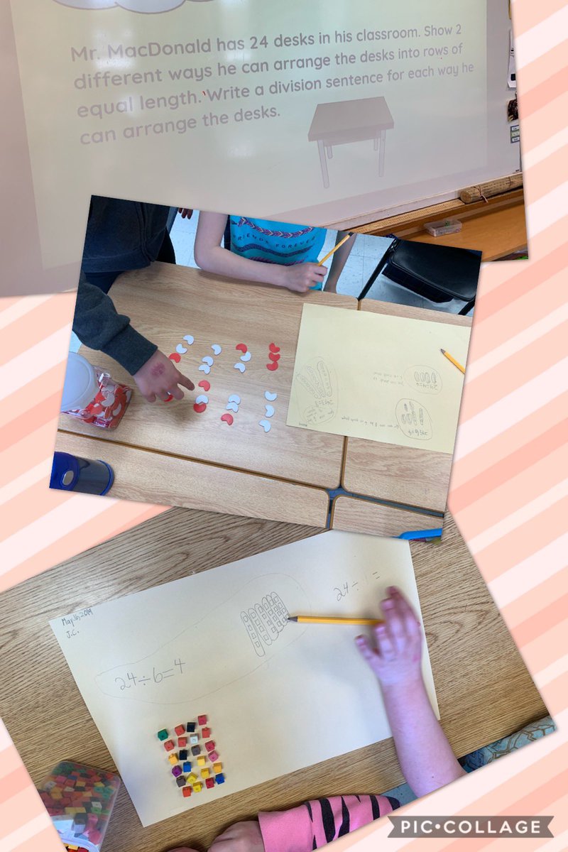 MissStickley's tweet image. How many equal rows could we make with 24 desks? #Grade3Math #sccdsb