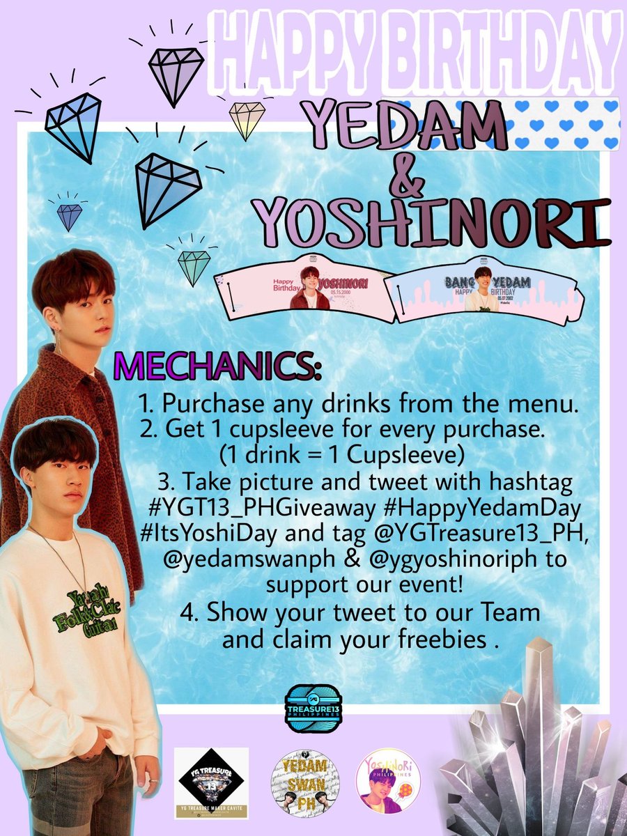 YGTreasure_PH's tweet photo. [EVENT] 
 'Yedam &amp; Yoshinori Cupsleeves'

SEE YOU TOMORROW CAVITE TEUMAEs 🐯🦊 

Expect: 
~ Video Screening
~ Freebies 
~ Mini Gathering ☺️ 

#YGT13_PhGiveaway 
#HappyYedamDay
#ItsYoshiDay https://t.co/5HPvlioy6Z