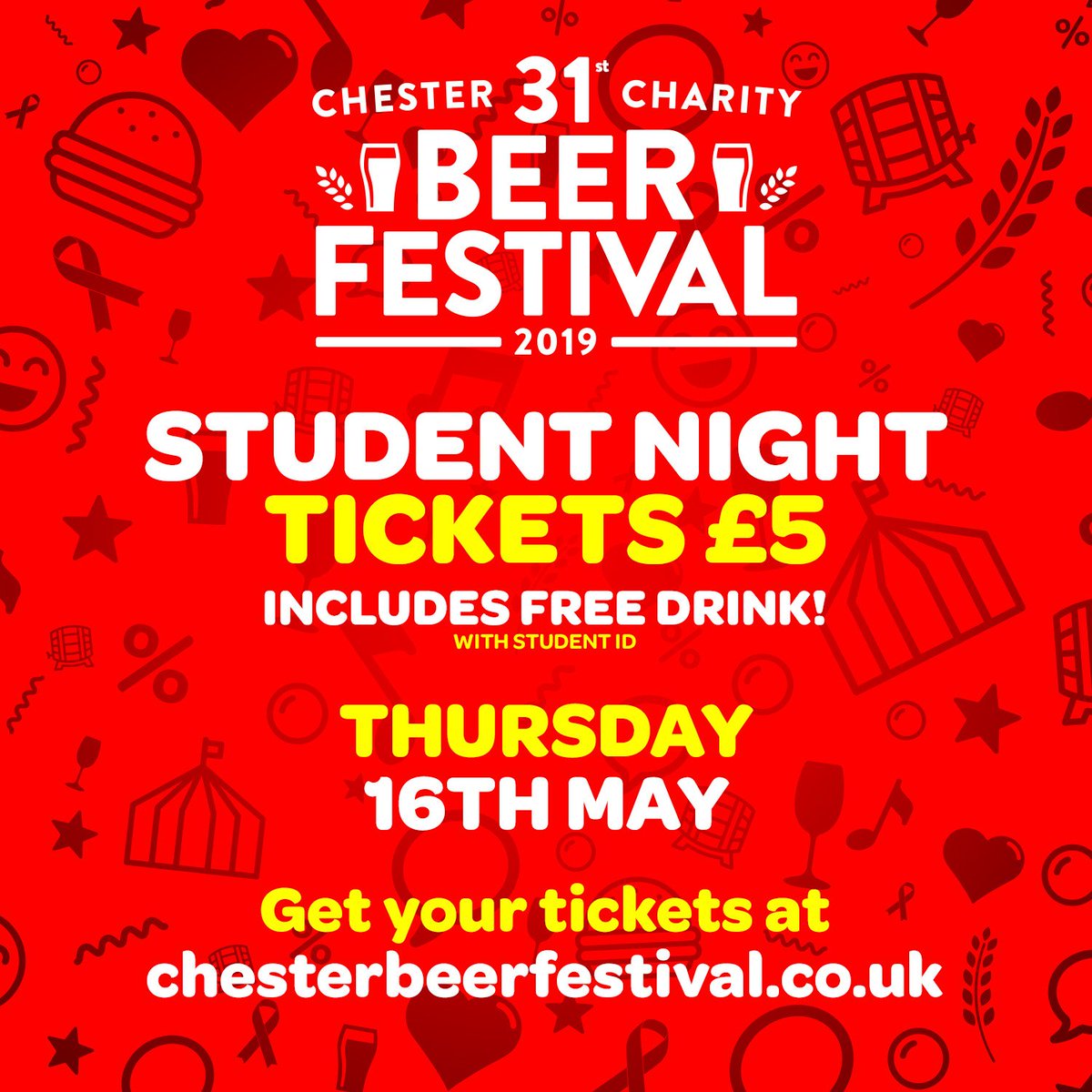 Remember, if you're a student and you fancy half price tickets tonight and a free drink, you're in luck! Buy tickets at chesterbeerfestival.co.uk #ccbf #beer #beerfestival #chester