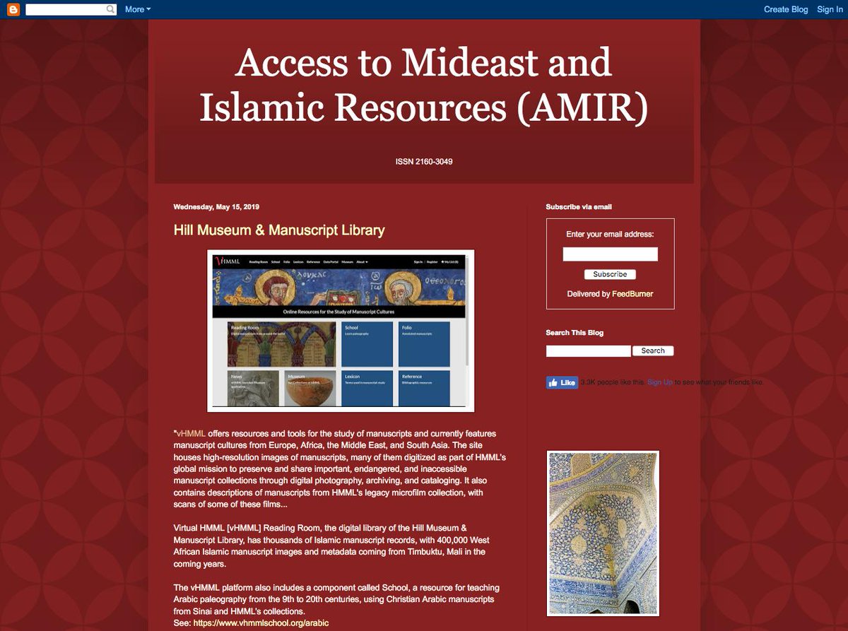 visitHMML's tweet photo. #vHMML Reading Room and School listed in this great resource for #Islamic ms. colls. - AMIR Access to Mideast and Islamic Resources. Also featured: @britishlibrary's Persian mss. and the 'Manuscripts in the Muslim World' project from #OPENN @SIMS_Mss. https://t.co/hJjMqvUahz https://t.co/0SmZihS8TW