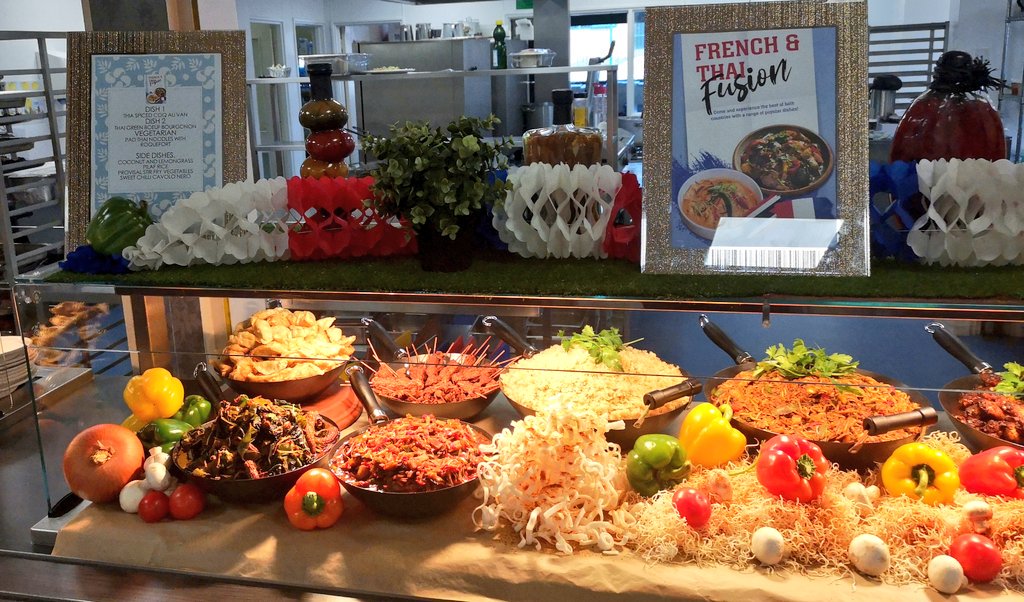 Thia &amp; French fusion food theme day <a href="/HabsAdamsGS/">Haberdashers' Adams</a> for whole school population. Great feedback and #Soldout <a href="/Magsheadchef/">Margaret Obrien</a> @HayleylouMorris <a href="/chefbrewster/">Gary Pyatt</a> <a href="/su_moore44/">Suzy Moore</a> #Teamwork <a href="/CateringAcademy/">Catering Academy</a> @Servest_UK @ServestFoodCo 🇹🇭🇨🇵🇹🇭🇨🇵🇹🇭🇨🇵🇹🇭🇨🇵👌👌💯