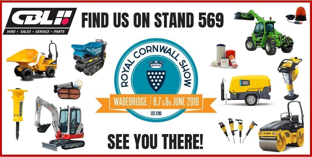 3 weeks to go until the <a href="/RoyalCornwall/">Royal Cornwall Show</a> show !
Visit our dealer CBL on stand 569,  6th-8th June #Wadebridge #Cornwall #RCS19

<a href="/CBLSaltash/">CBL Saltash</a> <a href="/CBL_Bridgend/">CBL_Bridgend</a> <a href="/cbl_plant/">CBL</a> <a href="/CBLCentralParts/">CBL Central Parts</a> <a href="/CBL_Bristol/">CBL Bristol depot</a> <a href="/simonsaan/">Simon</a> <a href="/MarkCrockerCBL/">Mark Crocker</a>