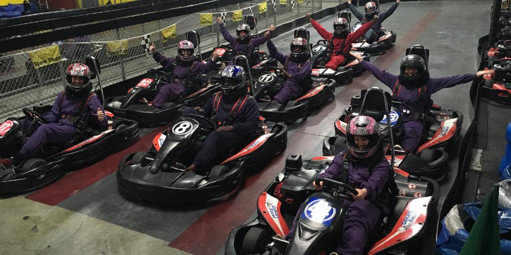 EdciteTeam's tweet image. #TBT to the time that the Edcite Team raced go karts! 🏎😁 #edtech #teambuilding #edcited