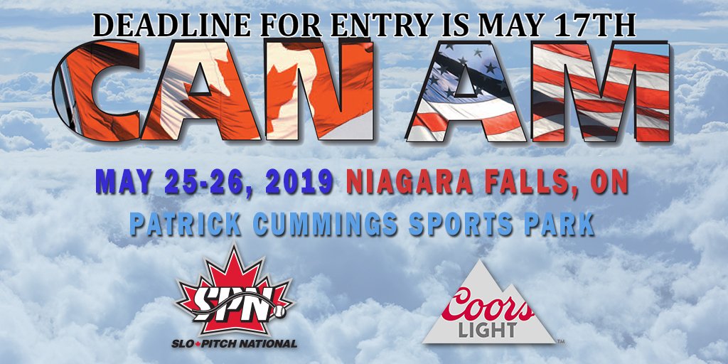 Hey you ... ya you. 

Have you registered for the 2019 #CanAM tournament in #NiagaraFalls yet? ⚾🇨🇦🇺🇸

Tomorrow is the last day to register for the action! Click here to get started! slo-pitch.com/en/content/can…

#spn #slopitch  

Good luck! And remember to #justplayslopitch