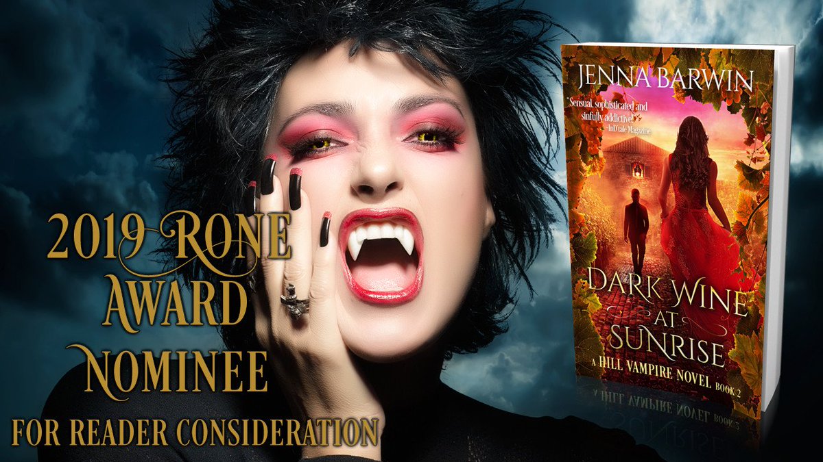 JennaBarwin's tweet photo. Have you voted? https://t.co/Yd4slJ5skY
Dark Wine at Sunrise is a #RONE2019 Nominee!
Voting ends May 19, 2019
#paranormalromancereaders #romanceebooks #romancenovels #romancereads #romancereaders #pnr #darkfantasy #romancebooks #urbanfantasy #fantasy #vampires #vampire #fantasy https://t.co/CkXO11VKli
