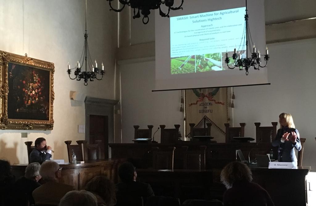 GrowBot_project's tweet photo. Yesterday our coordinator and researcher #Mazzolai #cmbr @IITalk presented #GrowBot_project at @georgofili #robotic #sustainability #agriculture https://t.co/BOPzbwpiFw