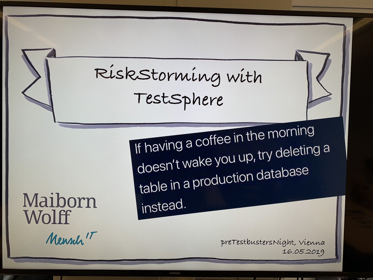 maxh182's tweet photo. #riskstorming Workshop wir #testsphere at pre #testbusters https://t.co/ciGkgdUb1o