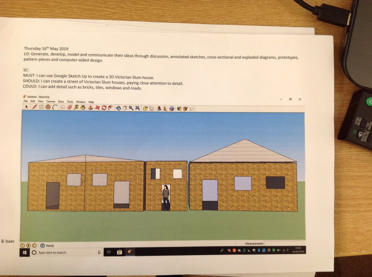 pine_holy's tweet photo. We've have really enjoyed learning how to use Google Sketch Up to create 3D Victorian slums on the laptops. Thank you Josh @infotechdirect for teaching us all how to use it, we're really pleased with the results! https://t.co/6QWb5G79l1