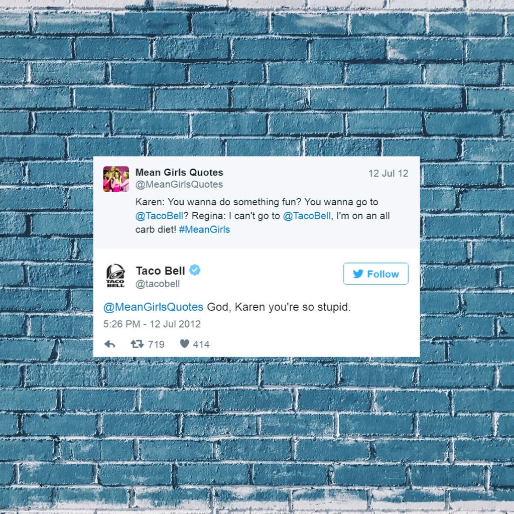 Another brand with fire tweets to go with their fire sauce @tacobell - here they are nailing a pop culture reference and then throwing some shade at Old Spice. We're here for it.

#tacobell #oldspice #socialmedia #socialmediamarketing #brandtweets #twitter #besttweets