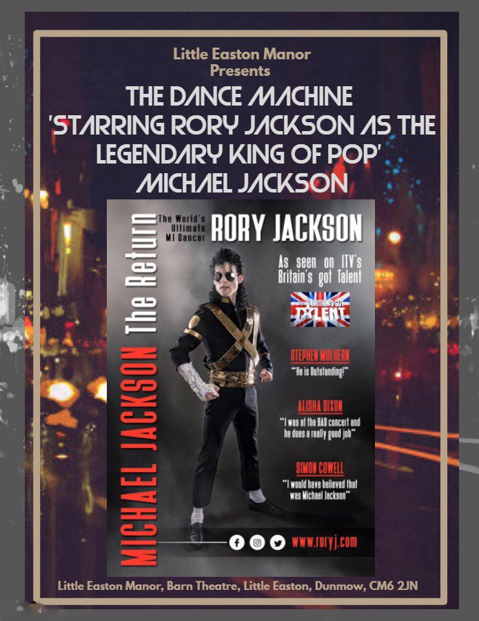 Friday 24th May 2019! We welcome back to return of the Dancing Machine himself Rory Jackson as Michael Jackson.Not to be missed, we will be hosting our first of many... Tribute Nights! £25.00 per ticket with Hog Roast and Tickets for performance included in the price! 01371872857