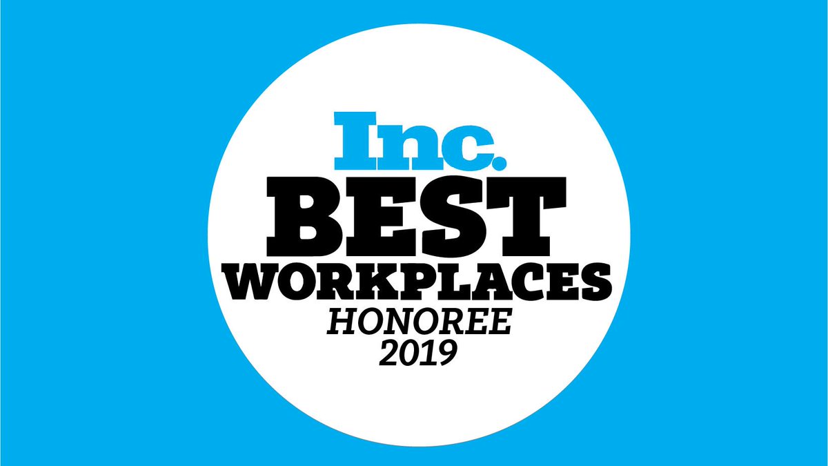 silverlinecrm's tweet photo. We've been named one of @Inc's 2019 Best Workplaces! Hear from our CEO @gsonnad and find out how we came to be one of the highest-scoring businesses. https://t.co/yHkjrNvcxr #IncBestWorkplaces #companyculture #pressrelease https://t.co/GX4edNzhG9