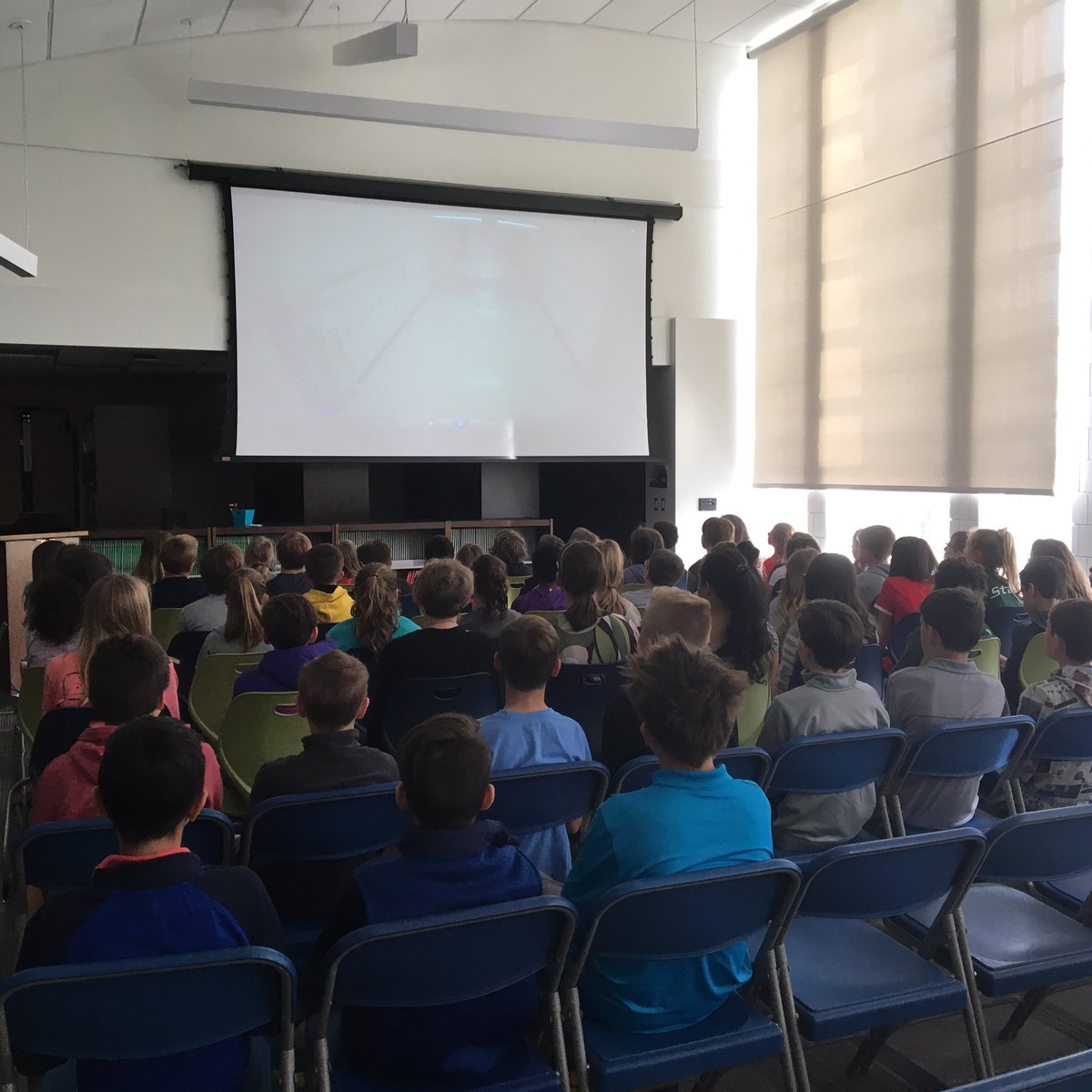 AMoreyEGR's tweet photo. Two excited bunches of Breton Bulldogs: 1) Current 5th graders eager about what is to come 2) Current 6th graders confident to share in the wisdom they have learned this year @egrpschools https://t.co/VaC61xdGMl