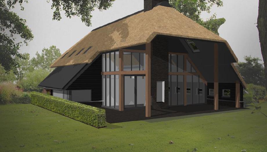 In Neede wordt hard gewerkt aan een prachtige villa met schuur. Een in het oog springend gebouw, dankzij het imposante rieten dak, de eiken constructie en de grote aluminium puien. kormelinkbouw.nl/oplevering-in-…