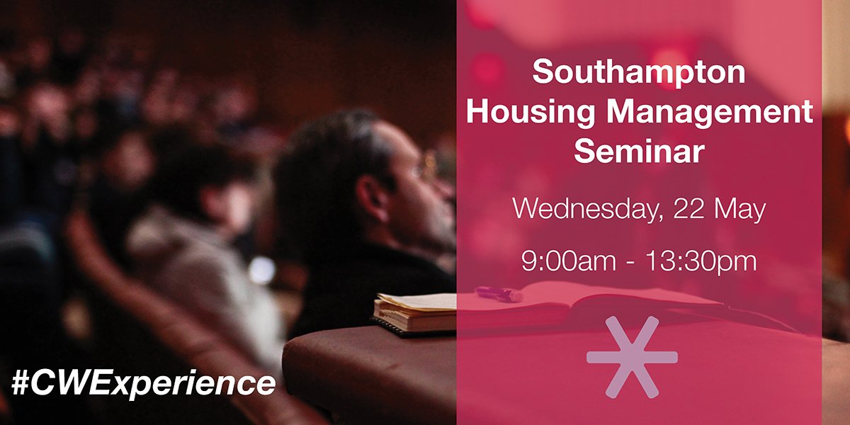 ClarkeWillmott's tweet image. On the 22 May, we'll be hosting the Spring #HousingManagement seminar, this will be at our Southampton office. 

For more info &amp;amp; to sign up 👉 bit.ly/2J3QDPH