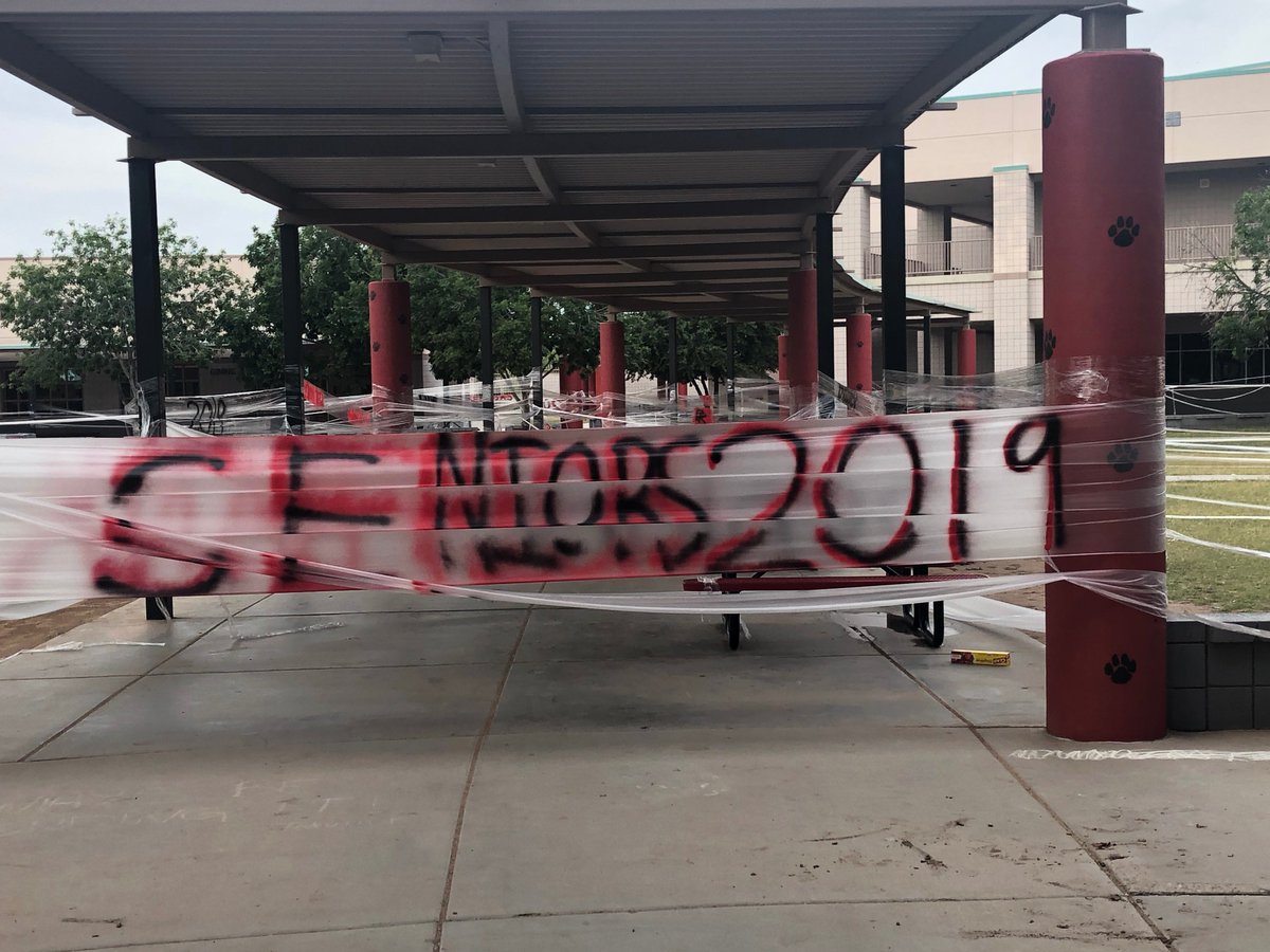 DesertRidgeHS's tweet photo. NEWS ALERT: Saran Wrap Shortage in the East Valley!
Senior Prank 2019!! https://t.co/OaoDle0fcF