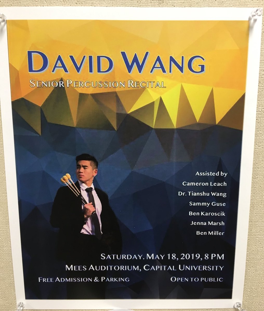 Seen on the walls at Capital University: @David_wang19 live in concert, one night only! Hope to see you there! <a href="/PLSD/">Pickerington Schools</a> @mr_ulbrich <a href="/NorthPride/">PHSN Band</a> <a href="/PLSDMusic/">Pickerington MusicEd</a>