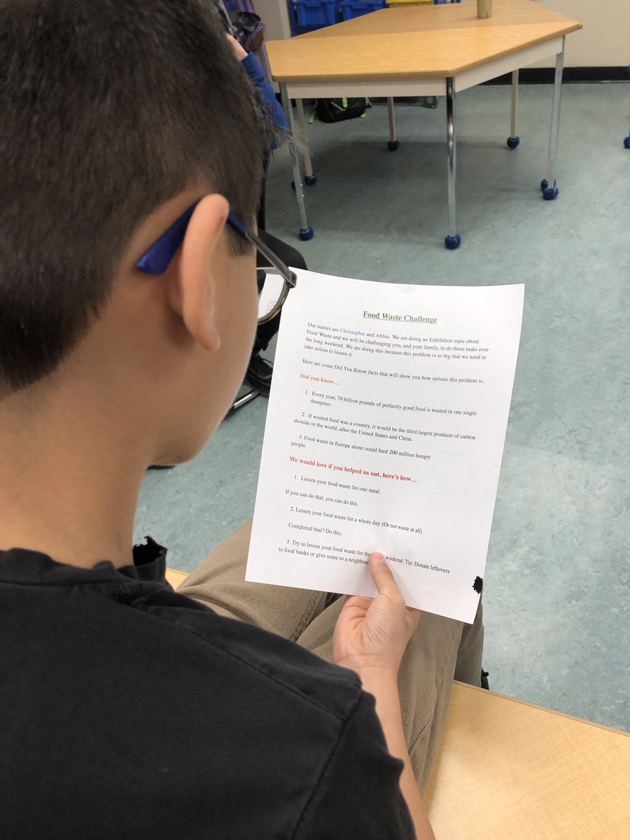 CL and AM busy this morning challenging all grade 5 students to document their food waste over the long weekend. Hoping to bring awareness to an issue that we started exploring back in October with @lourdesmjuan. #rvsed #ibpyp <a href="/McKernon5/">Tracey McKernon</a> @grade5Csak #studentaction