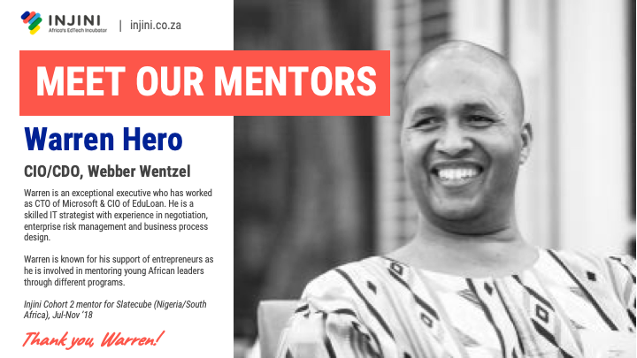 injiniedtech's tweet photo. We would like to extend a big thank you to @warrenhero for being an extraordinary mentor for one of our Cohort 2 Startups @Slatecube @ChrisKweks . Check him out: https://t.co/XPYRfZuHMI
#Injini #InjiniMentors #Edtech #Startups #Slatecube https://t.co/UA775sE5cZ