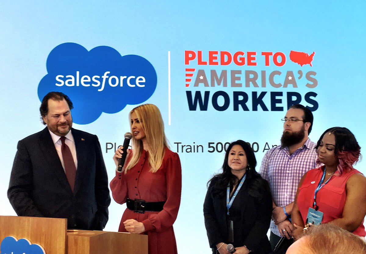 hectorperezjr's tweet photo. Exciting #TrailblazerDay with @salesforce signing a pledge to bring more at least 1M meaningful technology jobs to the market. Thank you @Benioff and @IvankaTrump for partnering on this initiative! #ActionLeaders https://t.co/b2qdM7RXtU