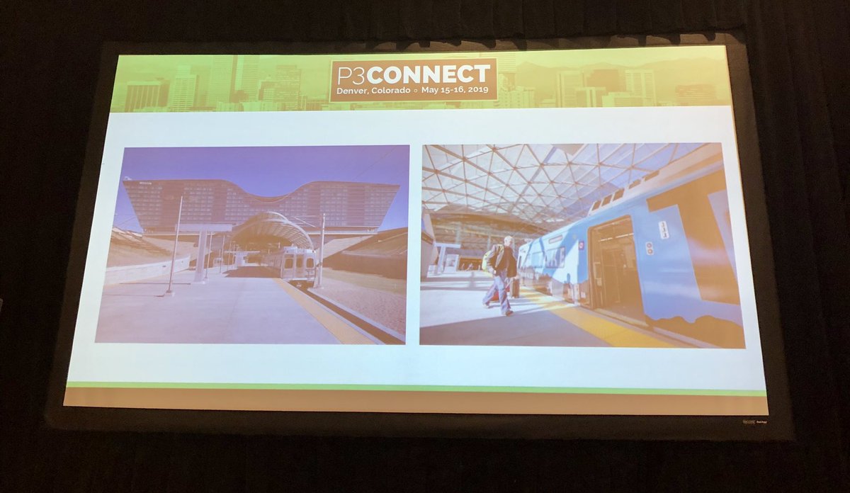 RockhillStrat's tweet photo. Listening to Denver leaders discussing the challenging, but successful process to building regional rail. It has, solidified downtown as the preeminent office HQ. Attracted billions in new jobs. Rail to airport has spurred ToD projects and more. Their city is focused. #P3Connect https://t.co/kvzgJT0dB5