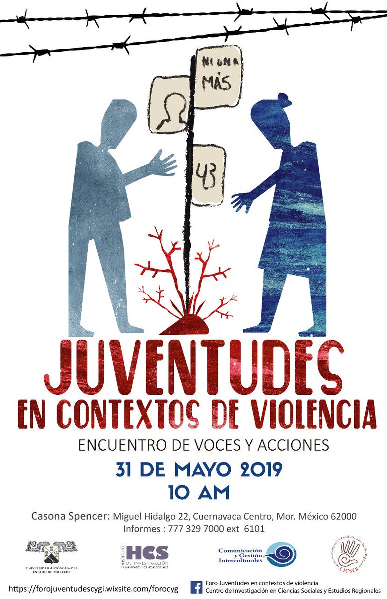 CygiForo's tweet image. "Juventudes en el contexto de violencia" es un foro organizado por estudiantes de la #UAEM de la Lic. Comunicación y gestión Interculturales,en donde se abaecaran temas de #juvenicidio #Violencia  #desapariciones 
Mayor inf.vía DM
@Radio_Morelos @UAEMHumanidades @RadioZapote