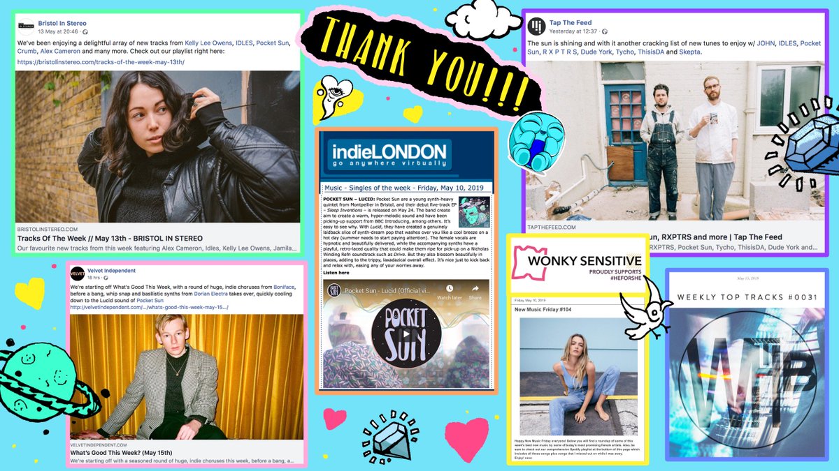 Wow! 😮💥 Lucid was released one week ago and we want to say #THANKYOU so much to everyone for listening and especially those who've written #reviews and added to your #toptracks ! 🙏😍 @bristolinstereo @tapthefeedmusic @WonkySensitive @WTHBlows @UK_Velvet @indielondon 🥰🙌