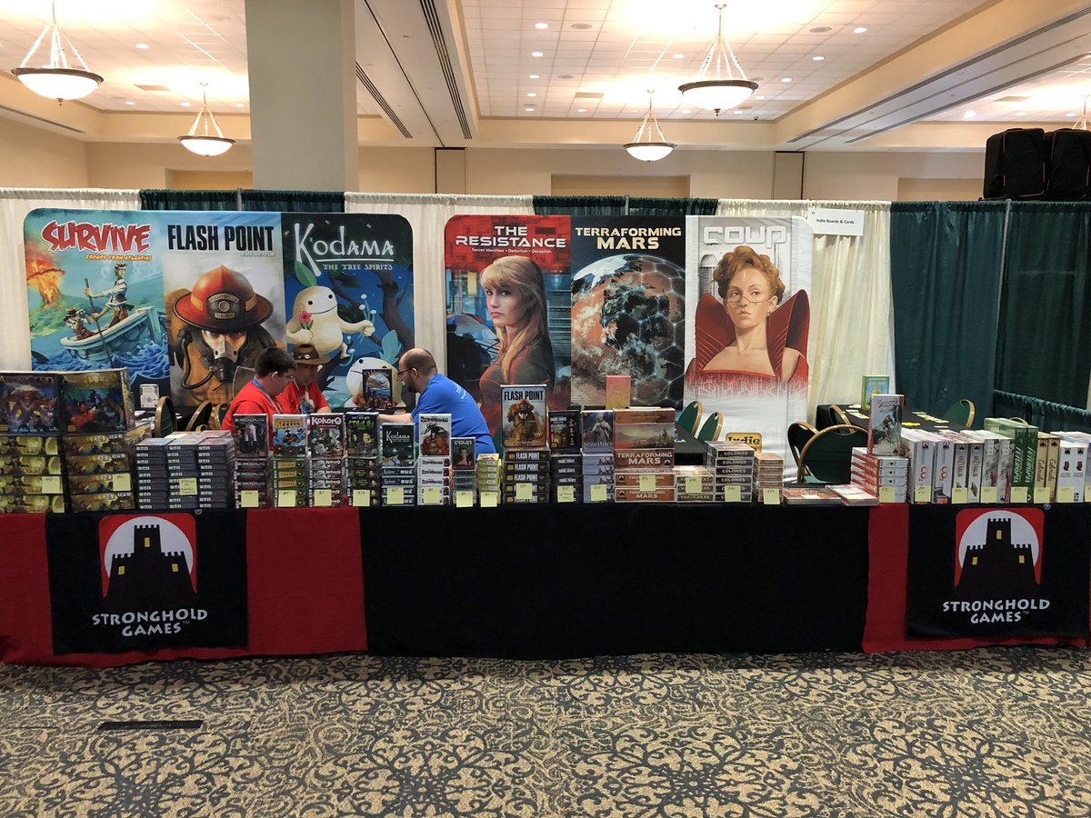 StrongholdGames's tweet photo. Ready for business at Geekway to the West! Come by and visit us!  
We have some “Just released” and “unreleased” games for sale here!  
How about:
- Valparaiso, and
- Twice As Clever!
@Geekway #GeekwaytotheWest https://t.co/ewFs6323MZ