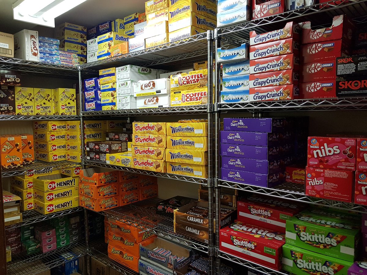 All stocked up and ready to go out to vending machines across Simcoe County just in time for the long weekend. It takes a lot of self control to work here and walk past this room every single day!