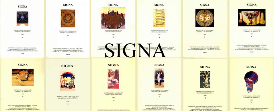 SIGNA. Revista de la Asociación Española de Semiótica, dirigida por <a href="/ROMERACAS/">JOSÉ ROMERA CASTILLO</a>, ha obtenido otro índice de calidad más en su alta indexación, en este caso la más alta distinción que el Gobierno español otorga, obteniendo el Sello de calidad. Puede verse en evaluacionarce.pre.fecyt.es/Publico/Resolu…