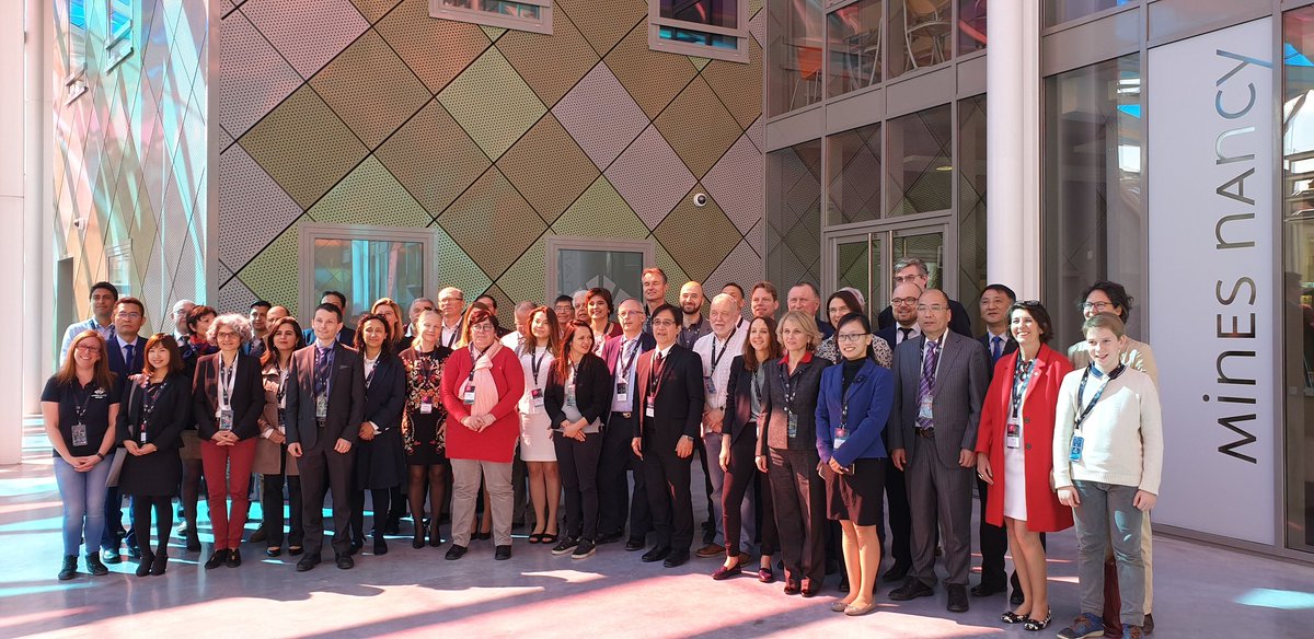 MinesNancy's tweet photo. Welcome to our International Partners @UAlberta @kyutech @UNColombia #NUSTMISIS @Tsinghua_Uni #HanoiUniv #KPI #TarasShevchenko @KITKarlsruhe #HSMannheim #UFES @ufrj #NanjingUniv @spbifmo_en @UniversiapolisA #MinesRabat 1st #MinesNancy International Partners Days #100ansMinesNancy https://t.co/UdvtWl3I2n