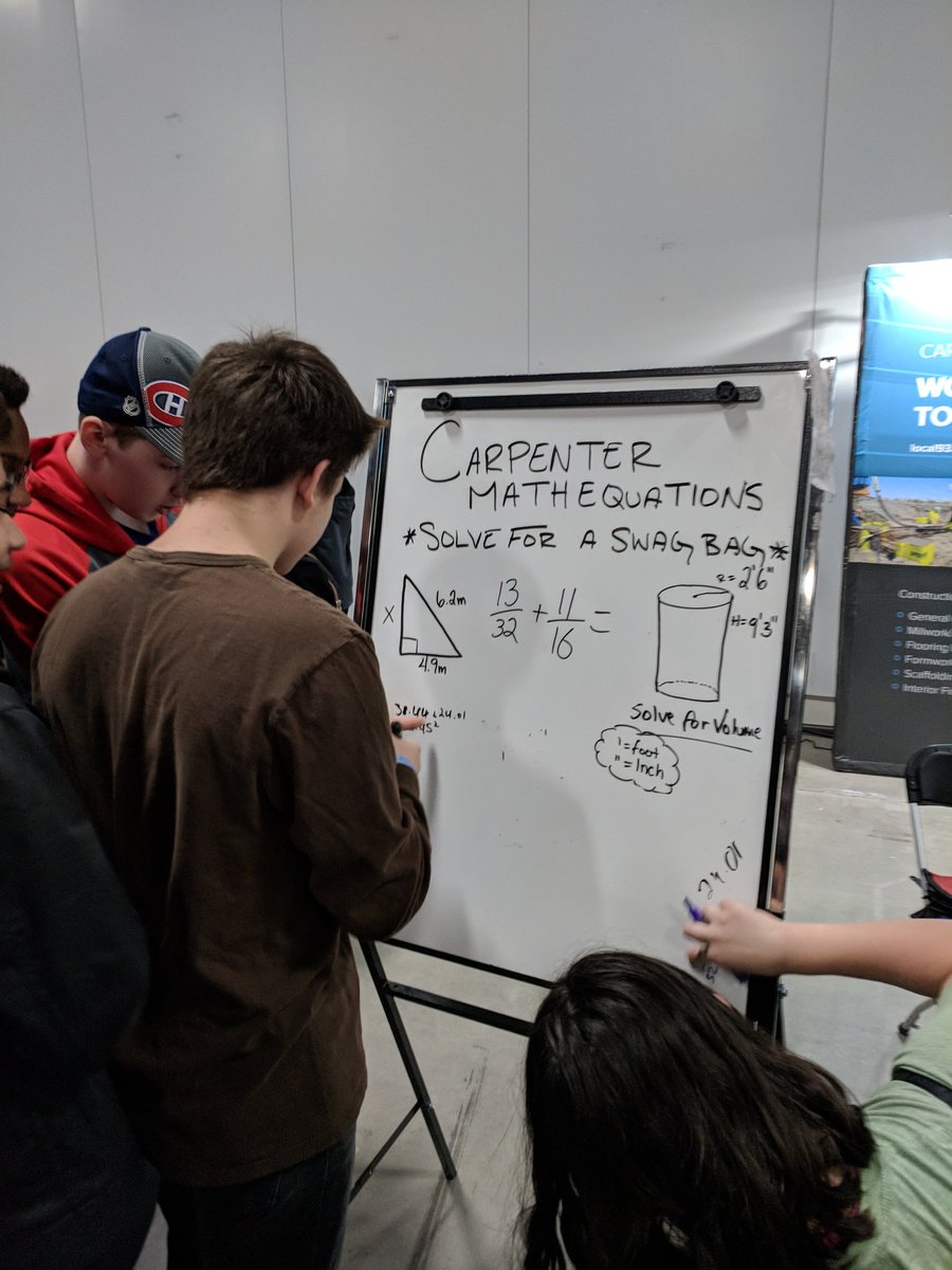 OCSBSkilledLife's tweet photo. Carpenter math equations, no problem! Welding trades - opportunity! Heavy Equipment Operator - awesome!Living the skilled life at #FutureBuildingON @OttCatholicSB #OYAP #firstchoicepathway! https://t.co/Q6X2fCDaRE