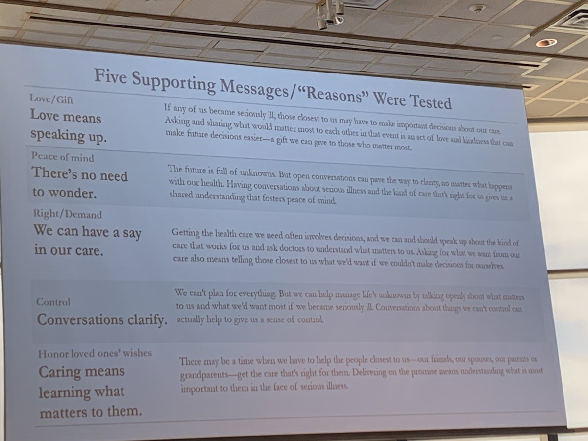 Jay_McQuaide's tweet photo. .@ZamawaArenas shares the messages that tested the best to motivate consumers to have conversations about their values and preferences for care at every stage of life #MASeriousCareSummit https://t.co/Ym6clB7TVa
