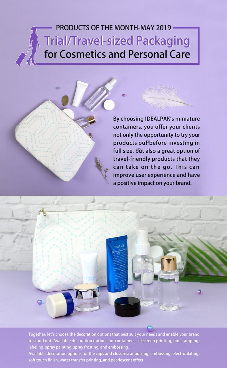 IDEALPAK2's tweet image. IDEALPAK's Trial/travel-sized packaging for cosmetics and personal care. #samplepackaging #travelsizepackaging