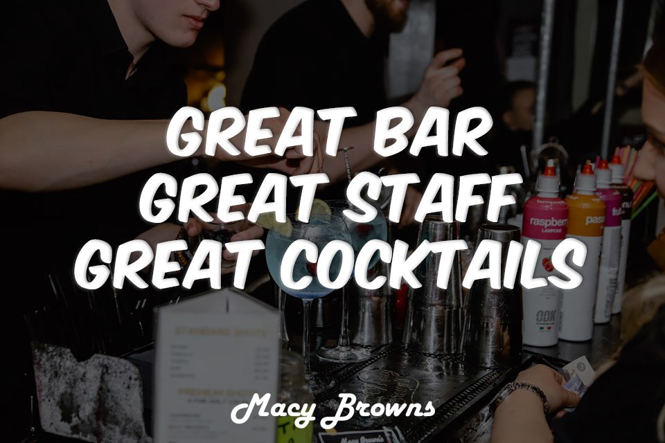 macybrownsbar's tweet photo. Don't just take our word for it, no night out is complete without a trip to Macy Brown's!

We have bars in Darlington, Guisborough, Middlesbrough and Yarm - the most recent addition to the family. https://t.co/kvSDFjVWAk
