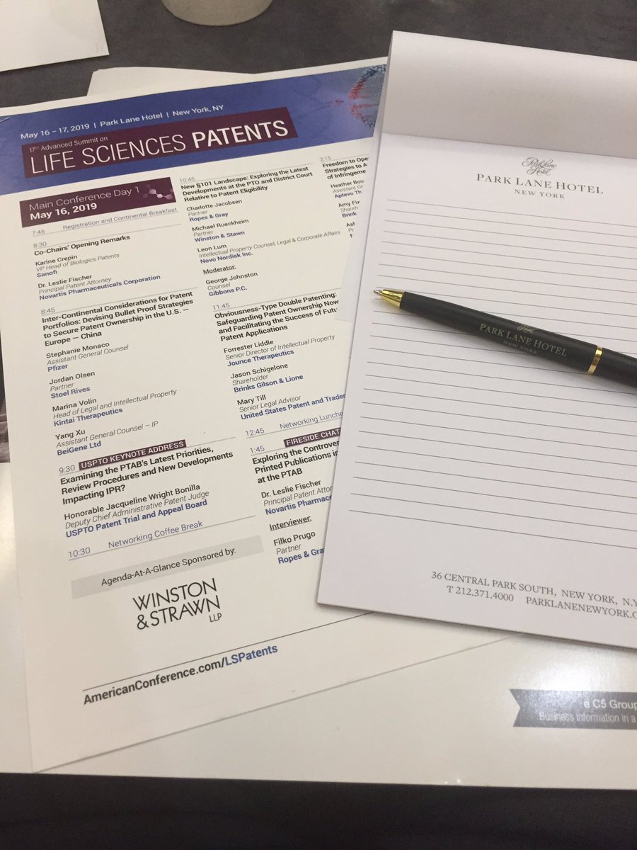 caseyewright1's tweet photo. This week, I had the privilege to travel to New York City to attend the ACI Life Sciences Patents Conference hosted by @ACI_Pharma discussing global patent strategies. 

#lifesciencespatents #patents #lifesciences https://t.co/tVQRSbE7BD