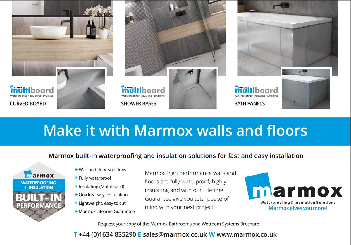 MarmoxUK's tweet photo. Marmox high-performance walls and floors are fully waterproof, highly insulating and with our Lifetime Guarantee give you total peace of mind. #MakeitwithMarmox #Multiboard #Showerlay. https://t.co/Ixaa4V3NOR