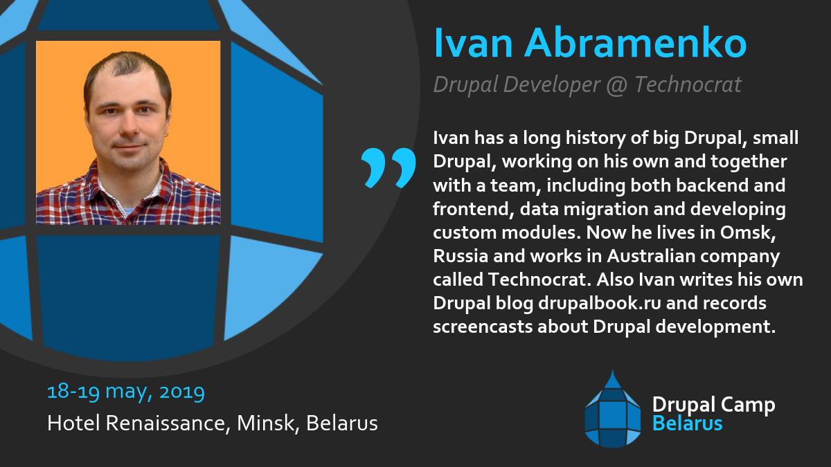 drupalbelarus's tweet image. We are close enough to the finish line. Attention, please! Ivan Abramenko is here with us! 🤩🥁👨‍💻🥳

🎬Ivan&apos;s Youtube channel: 
youtube.com/c/IvanAbramenko

#drupal #drupalcamp #drupalcampbelarus2019 #drupaleurope #minsk #belarus #tickets