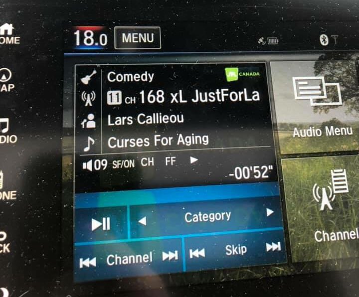 ExtraLars's tweet photo. My friend Vanessa took this picture today. If you own @SIRIUSXM, tune in to Channel 168 to hear a bunch of my Canadian pals (and me occasionally).🇨🇦 Thanks @justforlaughs for the love.
#SiriusXM #JustForLaughs #Channel168 #Comedy #CanadianComedy https://t.co/cjoLW5DukG