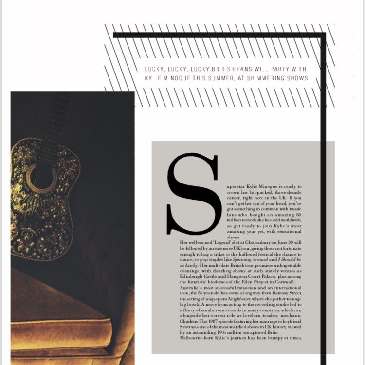 First look at your June Surrey Hills featuring <a href="/kylieminogue/">Kylie Minogue</a> 👍👍👍#KylieMinogue #publishing #magazine