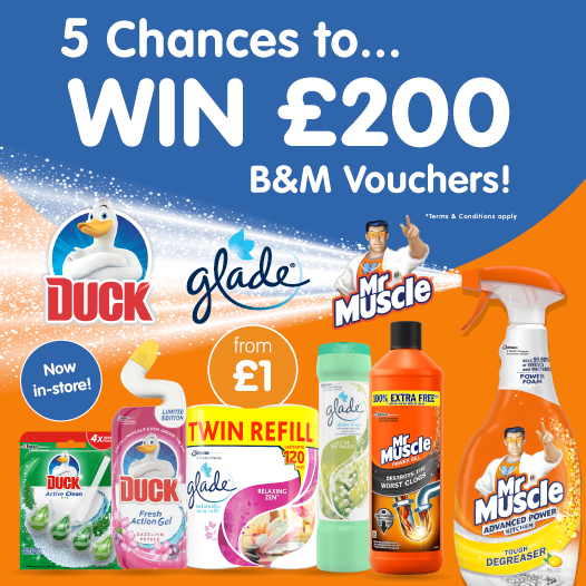bmstores's tweet photo. 💦#COMPETITION TIME💦

We know how much you LOVE cleaning-so we're giving away £200 worth of B&amp;M cleaning vouchers to FIVE lucky winners, courtesy of SC Johnson!

For your chance to #WIN, simply FLW/RT &amp; COMMENT WHICH is your favourite room to clean!

Competition ends 9am 17/5/19 https://t.co/YhafTAGsTc